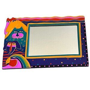 vintage  Laurel Burch  Mirror Animal Friends in Laureland Framed Decor 13' x 9''
